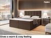 MEBLINI Boxspringbett NILS 140x200 cm mit Bettkasten - H4/Braun Webstoff Polsterbett - Doppelbett mit Topper & Taschenfederkern-Matratze Bild 4
