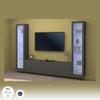 Dmora Ausgestattete Wand Leda, 3-türiges TV-Ständer-Wohnzimmerset, Mehrzweck-Wohnzimmermöbel mit Vitrine und LED-Licht, 100 % Made in Italy, 260 x 30 x 180 cm, Anthrazit, Bild 4