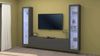 Dmora Ausgestattete Wand Leda, 3-türiges TV-Ständer-Wohnzimmerset, Mehrzweck-Wohnzimmermöbel mit Vitrine und LED-Licht, 100 % Made in Italy, 260 x 30 x 180 cm, Anthrazit, Bild 2