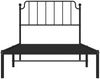 vidaXL Bettgestell mit Kopfteil, Metall, Schwarz, 100x190 cm Bild 5