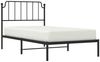 vidaXL Bettgestell mit Kopfteil, Metall, Schwarz, 100x190 cm Bild 3