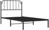 vidaXL Bettgestell mit Kopfteil, Metall, Schwarz, 100x190 cm Bild 4