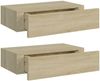 vidaXL Wandregale mit Schubladen 2 Stk. Eichen-Optik 40x23,5x10 cm MDF 330248 Bild 2