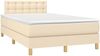 vidaXL Boxspringbett mit Matratze Creme 120x190 cm Stoff 3269805 Bild 2