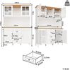 Merax 179cm Seitenschrank, Aufbewahrungsschrank, Küchenschrank, Hoher Anrichteschrank mit LED-Beleuchtung, 4 Türen & 3 Schubladen, weiß Bild 4