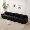 Boneless Sofas für Wohnzimmer,Modulares Sofa 4-Sitzer Bequem Polstertes Tiefsitz Corduroy-Cloud-Sofa Montagefreies Sofa Rutschfestes Design,Corduroy,Schwarz, Bild 3