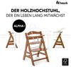 Hauck Hochstuhl Alpha Plus Newborn Set - Walnut, Holz Babyhochstuhl ab Geburt inkl. Neugeborenen Aufsatz & Sitzpolster Bild 3