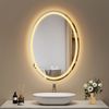 EMKE Badspiegel Mit Beleuchtung Elliptisch Wandspiegel Touch Beschlagfrei 3 Lichtfarbe Dimmbar Oval Badezimmerspiegel 60×80cm Bild 1