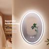 EMKE Badspiegel Mit Beleuchtung Elliptisch Wandspiegel Touch Beschlagfrei 3 Lichtfarbe Dimmbar Oval Badezimmerspiegel 60×80cm Bild 3