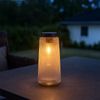 LED Solarleuchte, Laterne, Glas klar, H 25 cm Bild 3