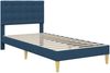 vidaXL Bettgestell mit Matratze mit Kopfteil Blau 100 x 200 cm Stoff 3415097 Bild 4