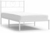 vidaXL Bettgestell mit Kopfteil Metall Weiß 100x190 cm 355506 Bild 2