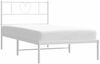vidaXL Bettgestell mit Kopfteil Metall Weiß 100x190 cm 355506 Bild 3