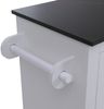 Kücheninsel HWC-P61 mit 2 Sitzhockern, Küchenschrank Schublade Staufächer MDF 90x120x45cm ~ weiß, Marmor-Optik schwarz Bild 4