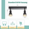ZMH LED Deckenstrahler 2 Flammig Schwarz Wohnzimmer Deckenleuchte Verstellbar Strahler GU10 Strahler Moderne Lampe Bild 2