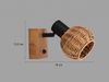 Wandstrahler TAVAR mit Schalter, Holz & Rattan Korbgeflecht, Breite 10,5cm Bild 4