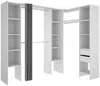 Vente-unique - DORIAN Wardrobe and walk-in wardrobe Holz, Platte Weiß - B 141 cm x H 205 cm x L 164 cm234 cm Bild 3