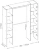 Vente-unique - DORIAN Wardrobe and walk-in wardrobe Holz, Platte Weiß - B 141 cm x H 205 cm x L 164 cm234 cm Bild 4