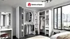Vente-unique - DORIAN Wardrobe and walk-in wardrobe Holz, Platte Weiß - B 141 cm x H 205 cm x L 164 cm234 cm Bild 2
