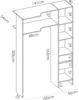Vente-unique - DORIAN Wardrobe and walk-in wardrobe Holz, Platte Weiß - B 141 cm x H 205 cm x L 164 cm234 cm Bild 5