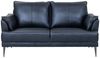 2-Sitzer Sofa Luso Leder Schwarz - mit Taschenfederkern & schwarzem Metallrahmen Bild 3