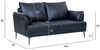 2-Sitzer Sofa Luso Leder Schwarz - mit Taschenfederkern & schwarzem Metallrahmen Bild 2