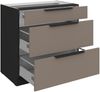 Küchen Unterschrank 80 cm Küche ARIA Sandgrau ultra matt + Schwarz matt, hochwertige Fronten mit Anti Fingerprint Beschichtung, Soft-Close Küchenzeile Küchenblock Bild 3