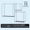 KHG Wandregal 3er Set schwarz aus Metall pulverbeschichtet, großes Regal 40 x 40 x 15 cm, Hängeregal ideal für Bücher, Pflanzen & Deko, für Wohn-, Ess-, Schlaf-, Badezimmer & Küche Bild 3