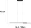 LED Pendelleuchte HELIOS Silber dimmbar & ausziehbar, Breite 82,5 cm - 130 cm Bild 4