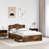 vidaXL Bettrahmen Geräucherte Eiche 135 x 190 cm Ingenieurs Holz 3413016 Bild 3