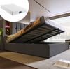Polsterbett 140x200 cm mit Stauraum, USB, Typ-C & kabellosem Laden – grau Bild 1