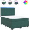 vidaXL Boxspringbett mit Matratze Dunkelgrün 140x200 cm Samt 3293233 Bild 2