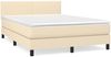 vidaXL Boxspringbett mit Matratze, Stoff, Creme, 140x200 cm, H2 Bild 2