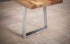 FineBuy Esszimmerbank Akazie Massivholz / Metall mit Baumkante, Esstischbank Holzbank Massiv ohne Lehne, Küchenbank Chrom Essbank Modern, Sitzbank Esszimmer Braun, 46 x 40 x 140 cm Bild 5