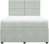 vidaXL Boxspringbett mit Matratze Hellgrau 140x190 cm Samt 3292328 Bild 4