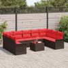 vidaXL Gartensofa-set mit Kissen 10 pcs Braun Poly-Rattan 3345534 Bild 3
