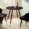 Esszimmertisch Rund 75x75x76cm Marmor-Optik Schwarz Metallbeine Modern Bild 2
