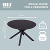 MR. DEKO Gartentisch rund Almeria – Ø120 cm, Aluminium, Keramikoptik, hellgrau (Aluminium-Tisch mit gesintertem Stein – ideal für Outdoor & Balkon, 1-St), Wetterfest & kratzfest – höhenverstellbar, stabile Tischplatte Bild 3