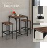 tectake Stehtisch Barset (1-St, 3 tlg), 3er-Set aus Bartisch und zwei Barhockern im trendigen Industrial-Look Bild 3