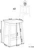 Set mit 2 Barhockern DIXON Holz Dunkelbraun Grün Bild 2