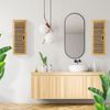 Relaxdays Badezimmer Hängeschrank Bambus 2 Ablagen Bild 4