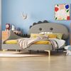 Merax 140*200cm Polsterbett, Flachbett, PU Material, Grau Bild 5