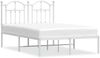 vidaXL Bettgestell mit Kopfteil Metall Weiß 120x190 cm 353485 Bild 2