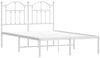 vidaXL Bettgestell mit Kopfteil Metall Weiß 120x190 cm 353485 Bild 3