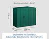 Hörmann Ecostar Metall-Gerätehaus Elegant mit Satteldach Typ 1, 108x238 cm , moosgrün, 2,6 m²,1-flüglige Tür Bild 3