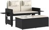 vidaXL Gartenbank Verstellbar mit Kissen Schwarz Poly Rattan 365816 Bild 4