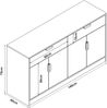 Sideboard Varkaus 75x140x40cm MDF Eichenoptik [en. casa] Bild 3