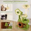 Niedlicher Katzenbaum für erwachsene Katzen mehrstöckiger Katzenturm mit Baumstamm-Kondo Grün Bild 4