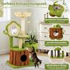 Niedlicher Katzenbaum für erwachsene Katzen mehrstöckiger Katzenturm mit Baumstamm-Kondo Grün Bild 5