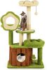 Niedlicher Katzenbaum für erwachsene Katzen mehrstöckiger Katzenturm mit Baumstamm-Kondo Grün Bild 1